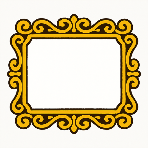 etrafı sarı işleme çerçeveli beyaz.
In-Game asset.  2d.  High contrast.  No shadows