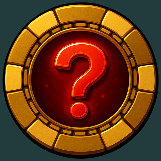 Change the image of the shield in the center into a red question mark lined with gold.