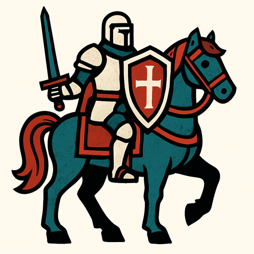 knight with horse.
In-Game asset.  2d.  High contrast.  No shadows