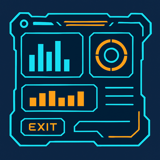Ui panel futurista.
In-Game asset.  2d.  High contrast.  No shadows