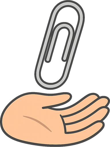a paper clip. No background. Transparent background. Blank background. No shadows. 2d. In-Game asset. flat