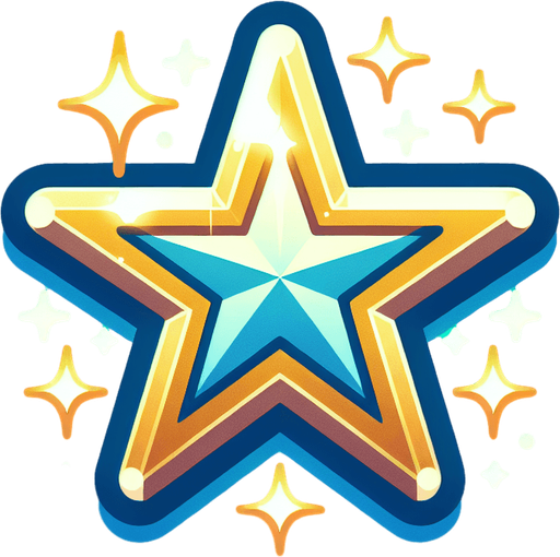 Star illustration shinny.
Single Game Texture.  Blank background.  High contrast.  No shadows