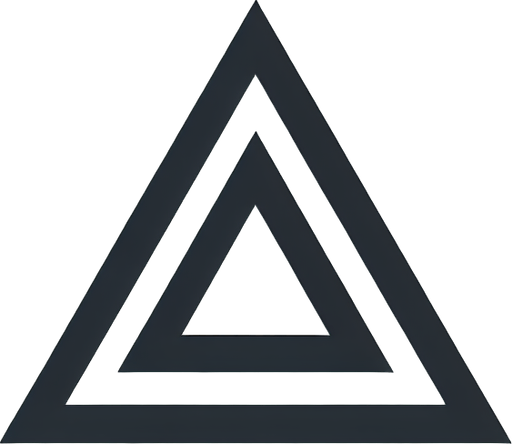 simple 2d white filled triangle shape.