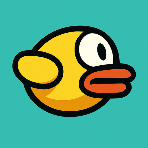 a flappy bird.
In-Game asset.  2d.  High contrast.  No shadows