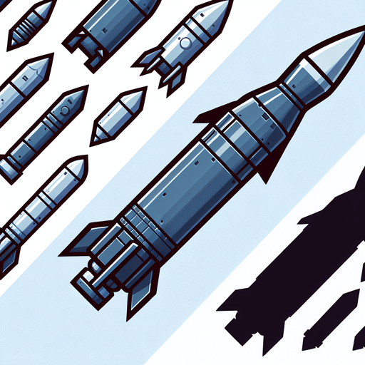 360-degree missile.
Single Game Texture.  In-Game asset.  2d.  Blank background.  High contrast.  No shadows