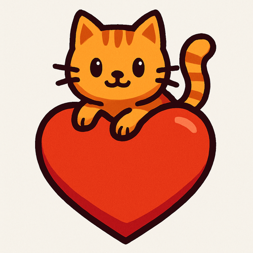 kedinin üzerini çıktığı bit kalp.
In-Game asset.  2d.  High contrast.  No shadows