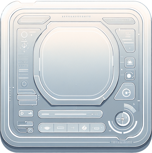 A minimalist spaceship settings dashboard designed as a flat, futuristic clipboard. The panel features a smooth, light background in a soft gradient of white to very pale grey, resembling a clean and modern digital surface. The edges are subtly rounded, with a faint glow along the perimeter to evoke a high-tech, spaceship-like vibe.

The interface is flat and ultra-simplistic, with no excessive details—just a few minimal icons or symbols subtly embedded near the corners to suggest functionality. The design retains the essence of a clipboard, emphasizing clarity, lightness, and a futuristic aesthetic while remaining entirely flat and unobtrusive..
Single Game Texture. In-Game asset. 2d. Blank background. High contrast. No shadows.