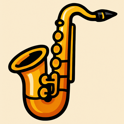 saxophone.
In-Game asset.  2d.  High contrast.  No shadows