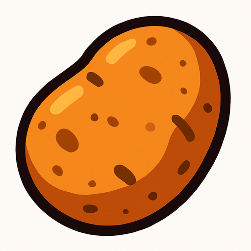 Potato.
In-Game asset.  2d.  High contrast.  No shadows