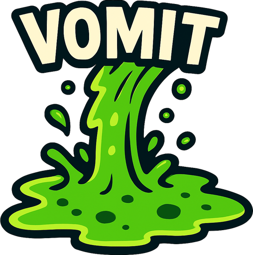 vomit.
In-Game asset.  2d.  High contrast.  No shadows