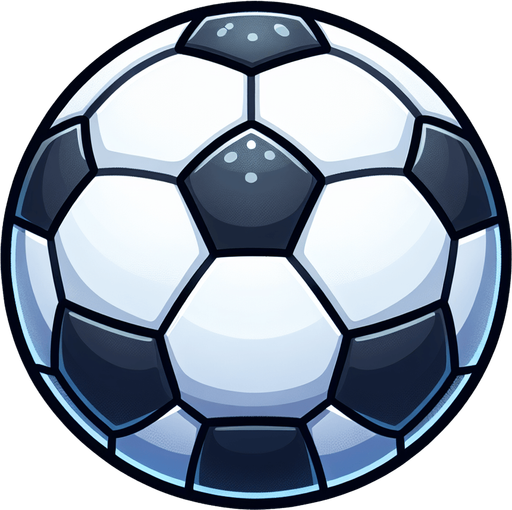 Soccer ball.
Single Cartoon Game Texture. In-Game asset. 2d. Blank background. High contrast. No shadows.