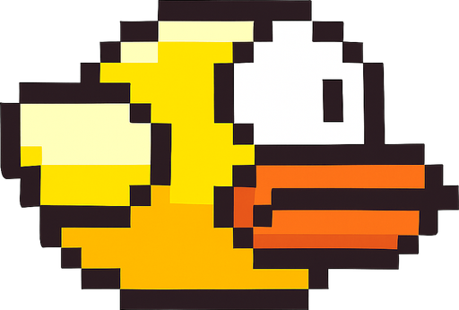 Flappy bird kuşu.
In-Game asset.  2d.  High contrast.  No shadows
