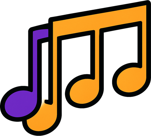 2D muzik notasi.
In-Game asset.  2d.  High contrast.  No shadows