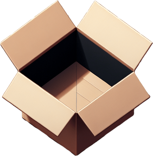 Paper box with black interior bottom view.
Single Game Texture. In-Game asset. 2d. Blank background. High contrast. No shadows.