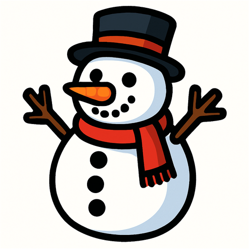 muñeco de nieve.
In-Game asset.  2d.  High contrast.  No shadows