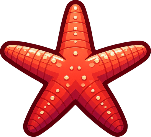 a starfish.
Single Game Texture. In-Game asset. 2d. Blank background. High contrast. No shadows.
