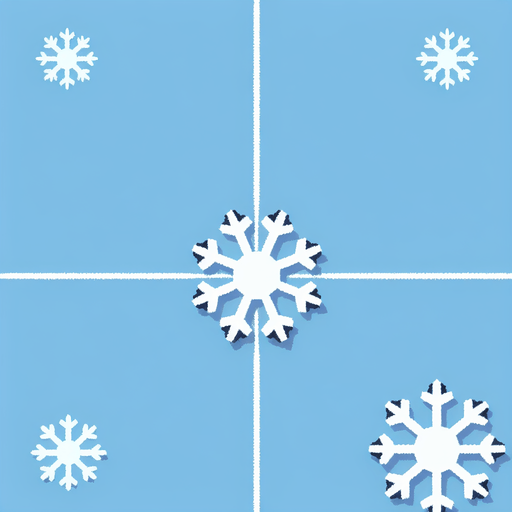 2d cartoon of a lonely snowflake, sideview Single Game Texture. In-Game asset. 2d. Blank background. High contrast. No shadows.