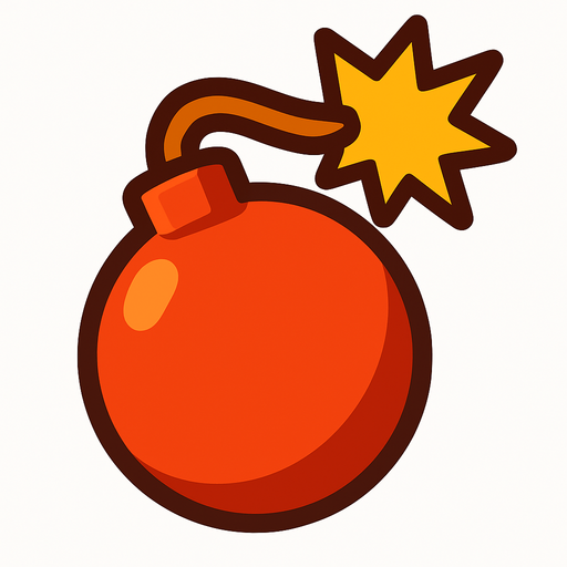 2D golgesiz guclu bomba resimi.
In-Game asset.  2d.  High contrast.  No shadows
