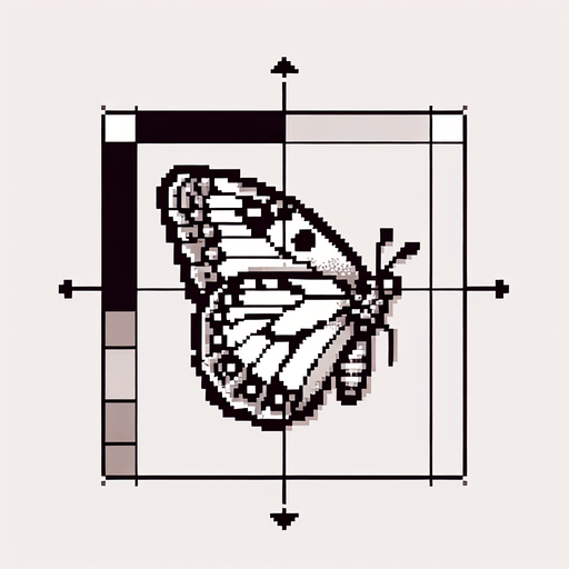 pixel butterfly looking left, showing the left profile.
Single Game Texture. In-Game asset. 2d. Blank background. High contrast. No shadows.