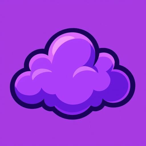 cloud purple.
In-Game asset.  2d.  High contrast.  No shadows