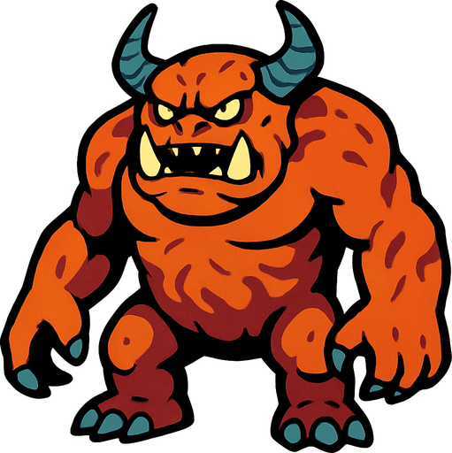 giand mosnter.
In-Game asset.  2d.  High contrast.  No shadows