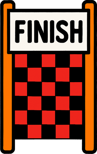 finish line vertical.
In-Game asset.  2d.  High contrast.  No shadows
