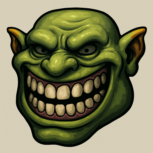 3D Scary trollface meme.
In-Game asset.  3D.  High contrast.  No shadows