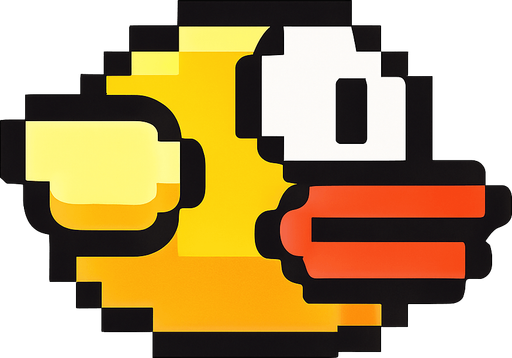 Flappy bird kuşu.
In-Game asset.  2d.  High contrast.  No shadows