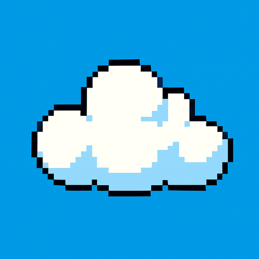 One Cloud style pixel art.
2d.  High contrast.  No shadows