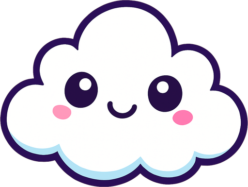 cloud, 2D, animated, cute, My Little Pony style.
In-Game asset.  2d.  High contrast.  No shadows