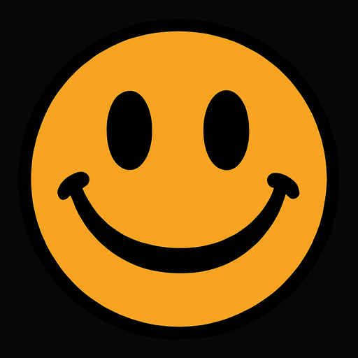 Circle smile human face.
In-Game asset.  2d.  High contrast.  No shadows. Cartoon