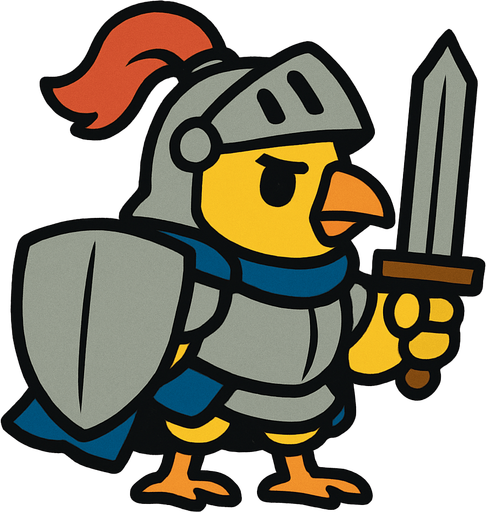 2d knight bird.
In-Game asset.  2d.  High contrast.  No shadows