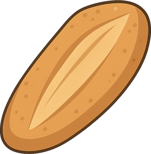 Ekmek
. No background. Transparent background. Blank background. No shadows. 2d. In-Game asset. flat