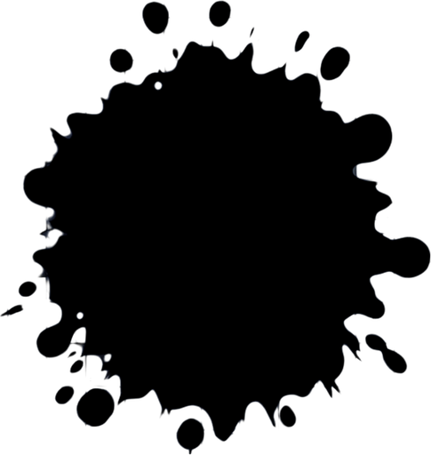 A dark inkblot of ink. The blot should be round but with slightly irregular edges, and seen from a slightly elevated perspective. Game illustration style. It should be solid black..
Single Game Texture. In-Game asset. 2d. Blank background. High contrast. No shadows.