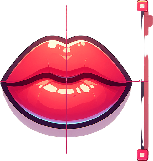 cartoon lips.
Single Game Texture.  In-Game asset.  2d.  Blank background.  High contrast.  No shadows