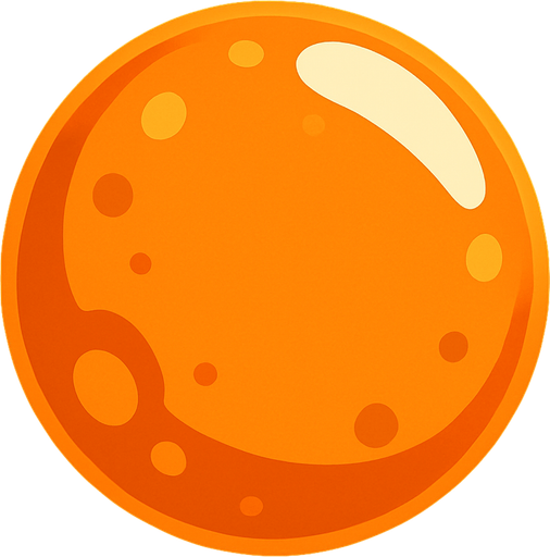 a orange water bubble.
In-Game asset.  2d.  High contrast.  No shadows