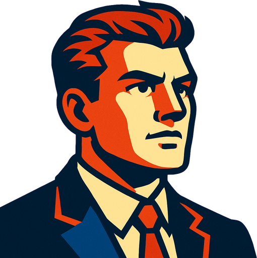 Profile photo of an AMBITIOUS man.
In-Game asset.  2d.  High contrast.  No shadows