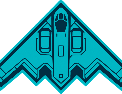 B-2 uppifrån.
In-Game asset.  2d.  High contrast.  No shadows