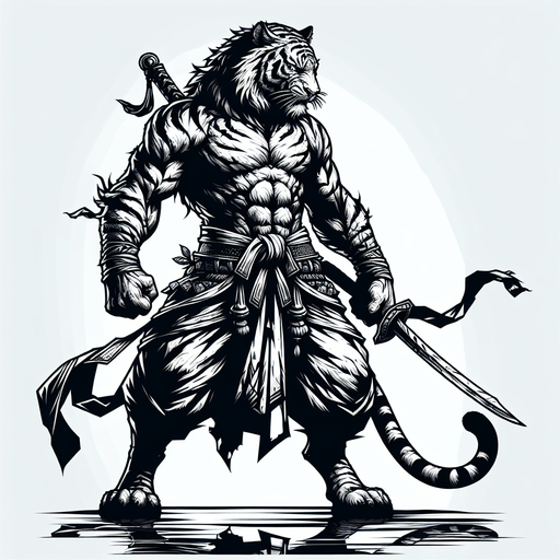 Great warrior tiger.
Single Game Texture. In-Game asset. 2d. Blank background. High contrast. No shadows.