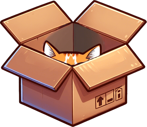 Head of a cute ginger cat peeking from a box
