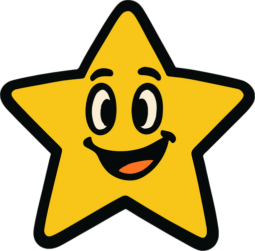 Estrella animada.
In-Game asset.  2d.  High contrast.  No shadows