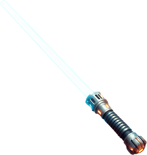 Long laser saber.
Single Game Texture. In-Game asset. 2d. Blank background. High contrast. No shadows.