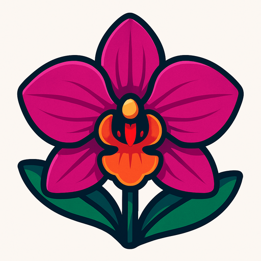 orquidea.
In-Game asset.  2d.  High contrast.  No shadows