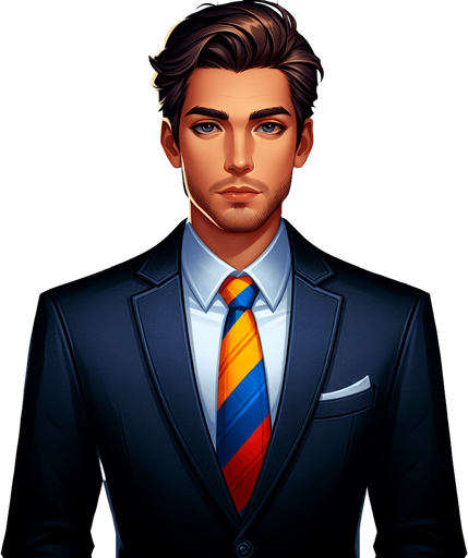 manager character upper body part.
Single Game Texture.  In-Game asset.  2d.  Blank background.  High contrast.  No shadows