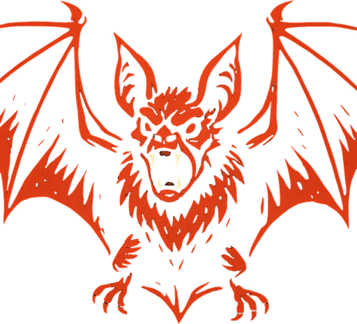 Giant bat.
In-Game asset.  2d.  High contrast.  No shadows