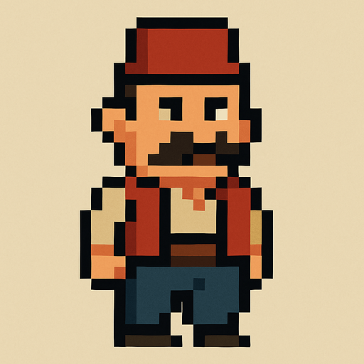 Create a pixel art turkish character.
In-Game asset.  2d.  High contrast.  No shadows