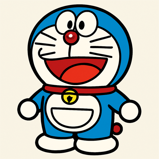 Doraemon full budy.
In-Game asset.  2d.  High contrast.  No shadows