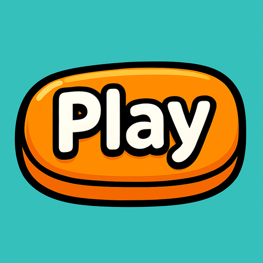a cartoon style 3d button that says Play..
In-Game asset.  2d.  High contrast.  No shadows