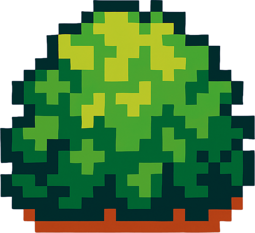 arbusto pixelart.
In-Game asset.  2d.  High contrast.  No shadows