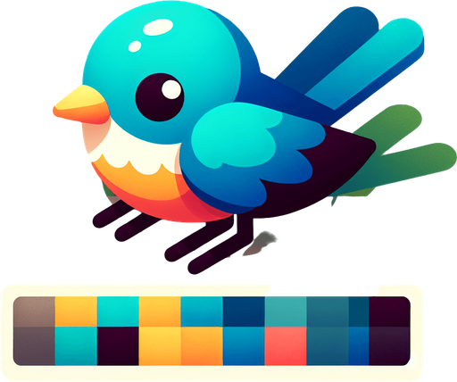bird.
Single Game Texture. In-Game asset. 2d. Blank background. High contrast. No shadows.